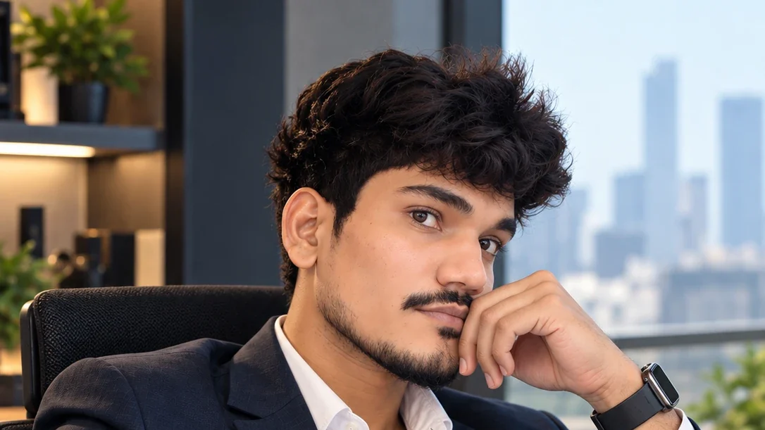 Niraj Ojha at his desk, turned away from an open laptop.